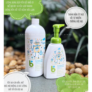 Nước rửa bình sữa và bát đĩa babyganics mỹ chai 473ml / 946ml hữu cơ