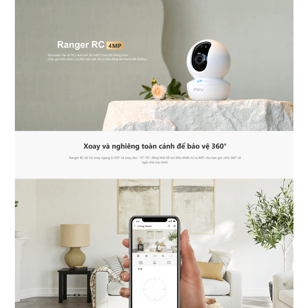 Camera Wifi Imou Ranger RC Phân Giải 2M hoặc 4M Gọi Điện Nút Call