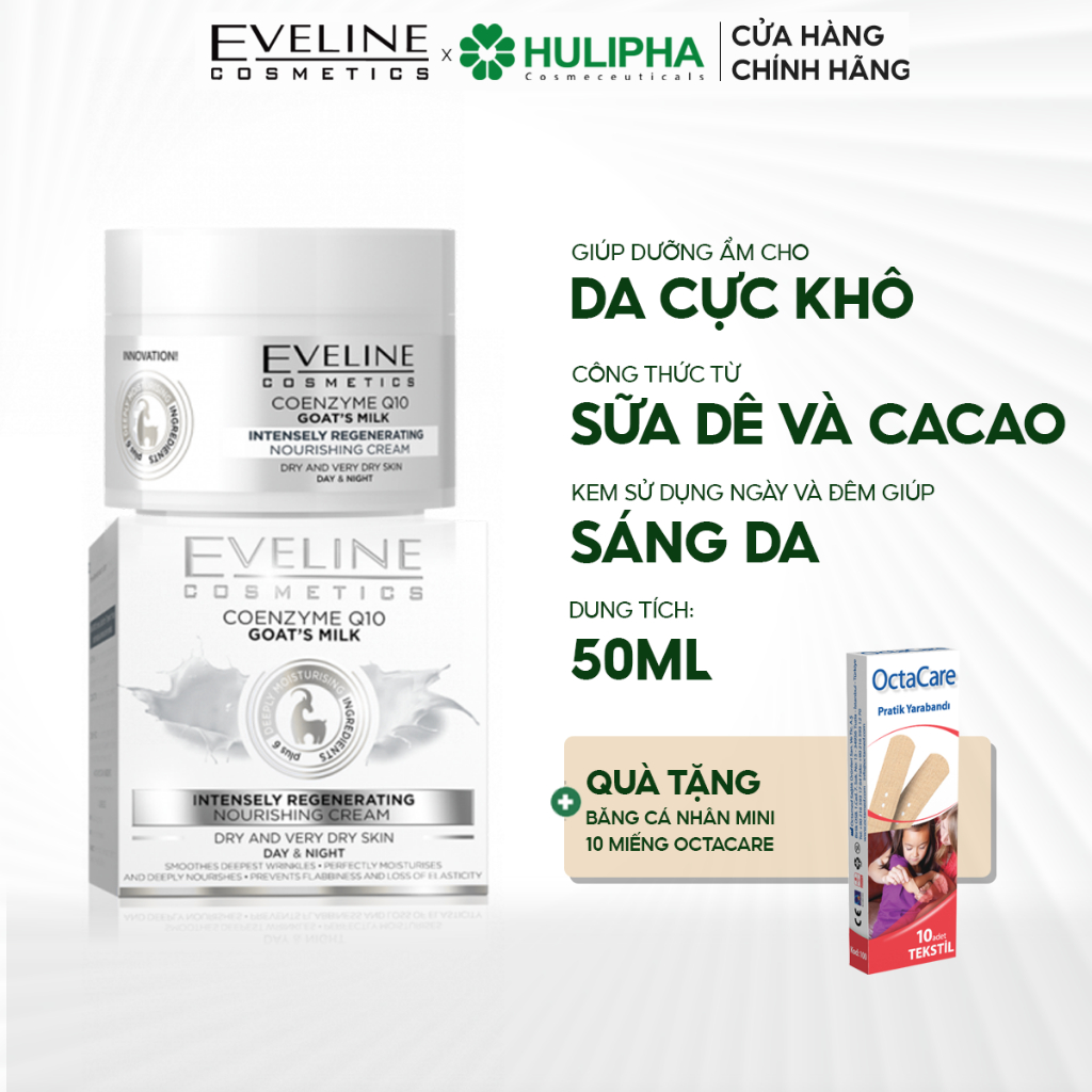 Kem Dưỡng Da Sữa Dê Goat's Milk EVELINE, Giúp Giữ Ẩm Sâu, Tái Tạo Và Bảo Vệ Da Hũ 50ml