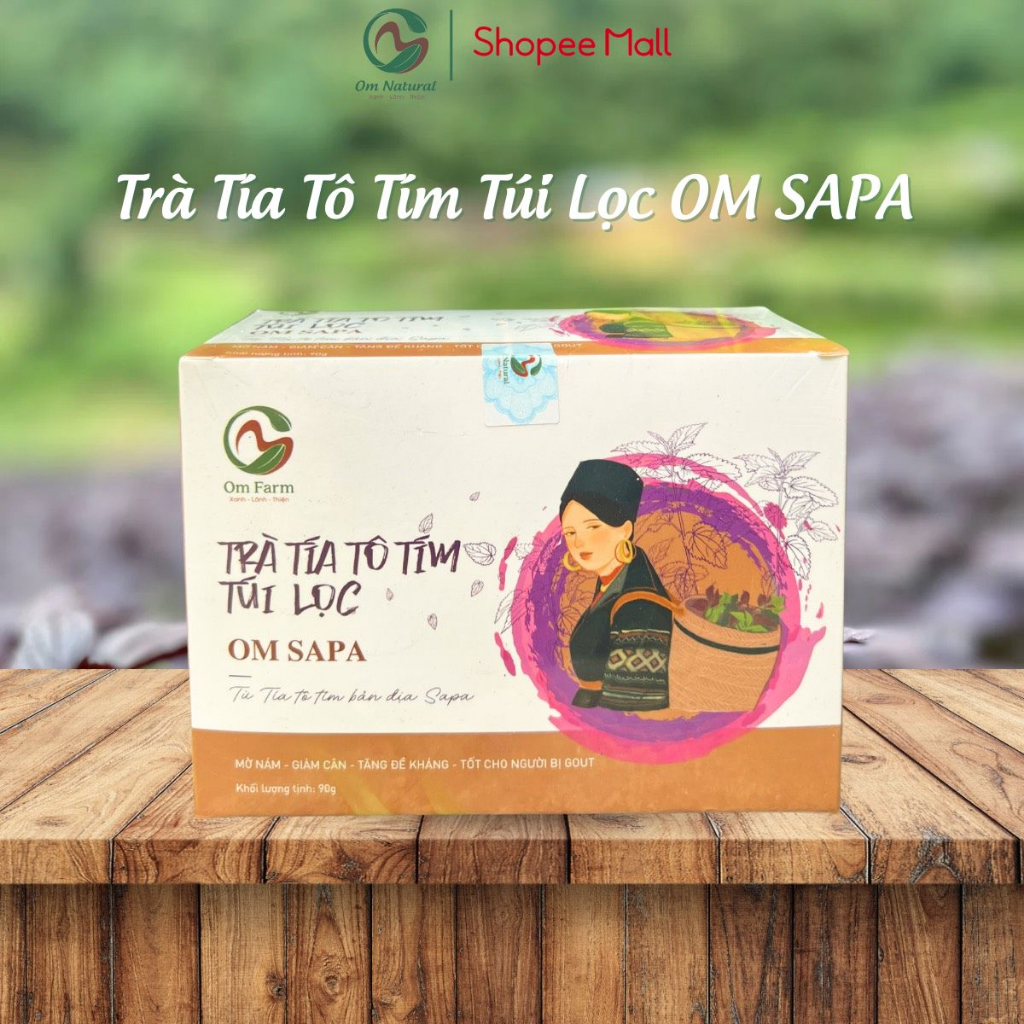 Hộp Trà Tía Tô Túi Lọc Om Sapa Thanh Lọc Cơ Thể, Khỏe Đẹp Da 35 Túi