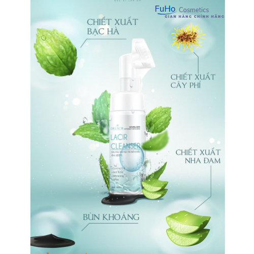Sữa Rửa Mặt Trắng Da Dịu Nhẹ Dr.Lacir Cleanser Giúp làm sạch da mịn màng 150ml Fuhocometics