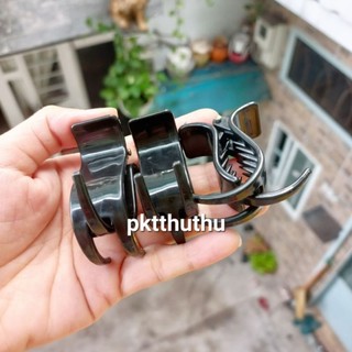 Kẹp tóc 3 răng màu đen loai bóng