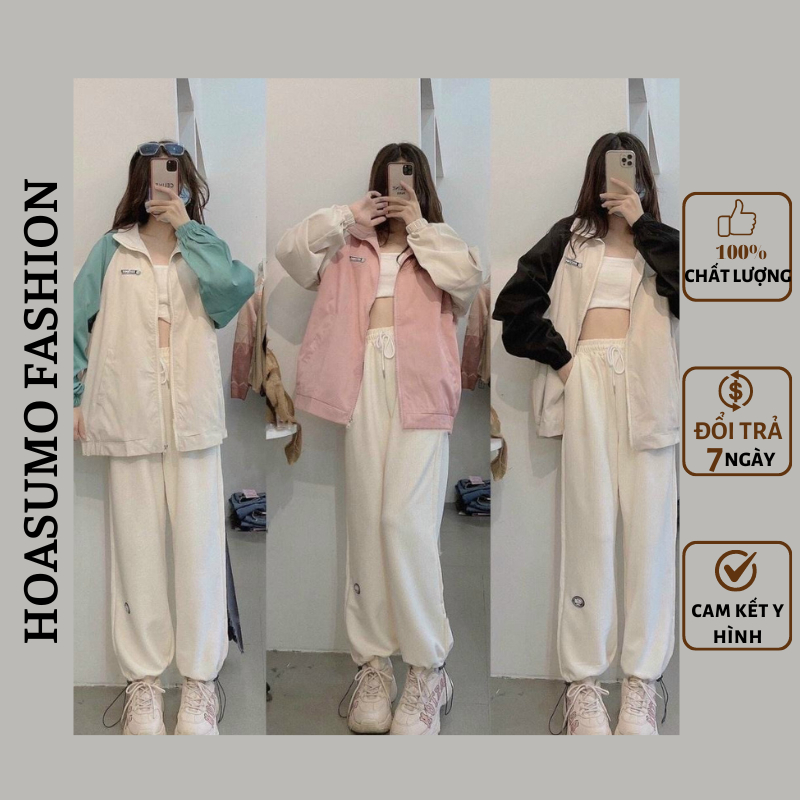 Áo khoác gió RECORDS jacket dù 2 lớp unisex nam nữ