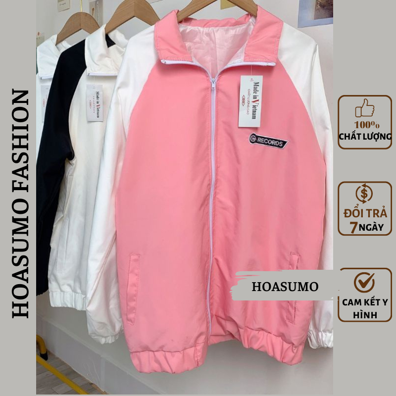 Áo khoác gió RECORDS jacket dù 2 lớp unisex nam nữ