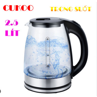 [Chỉ giao hỏa tốc] Ấm đun nước Cuckoo ST16 bằng thủy tinh có đèn sang trọng đun sôi nhanh chóng tiết kiệm điện