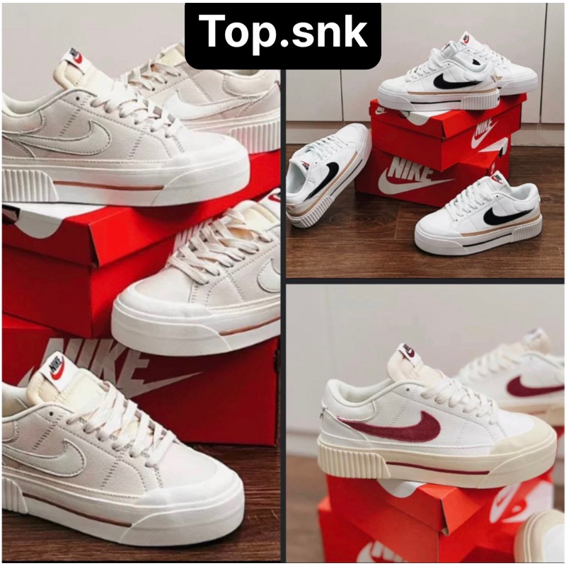 |Ảnh thật-có sẵn| Giày sneaker NIKE Court Legacy Độn đế,bản đê cao (DZ4766-133)-Full box