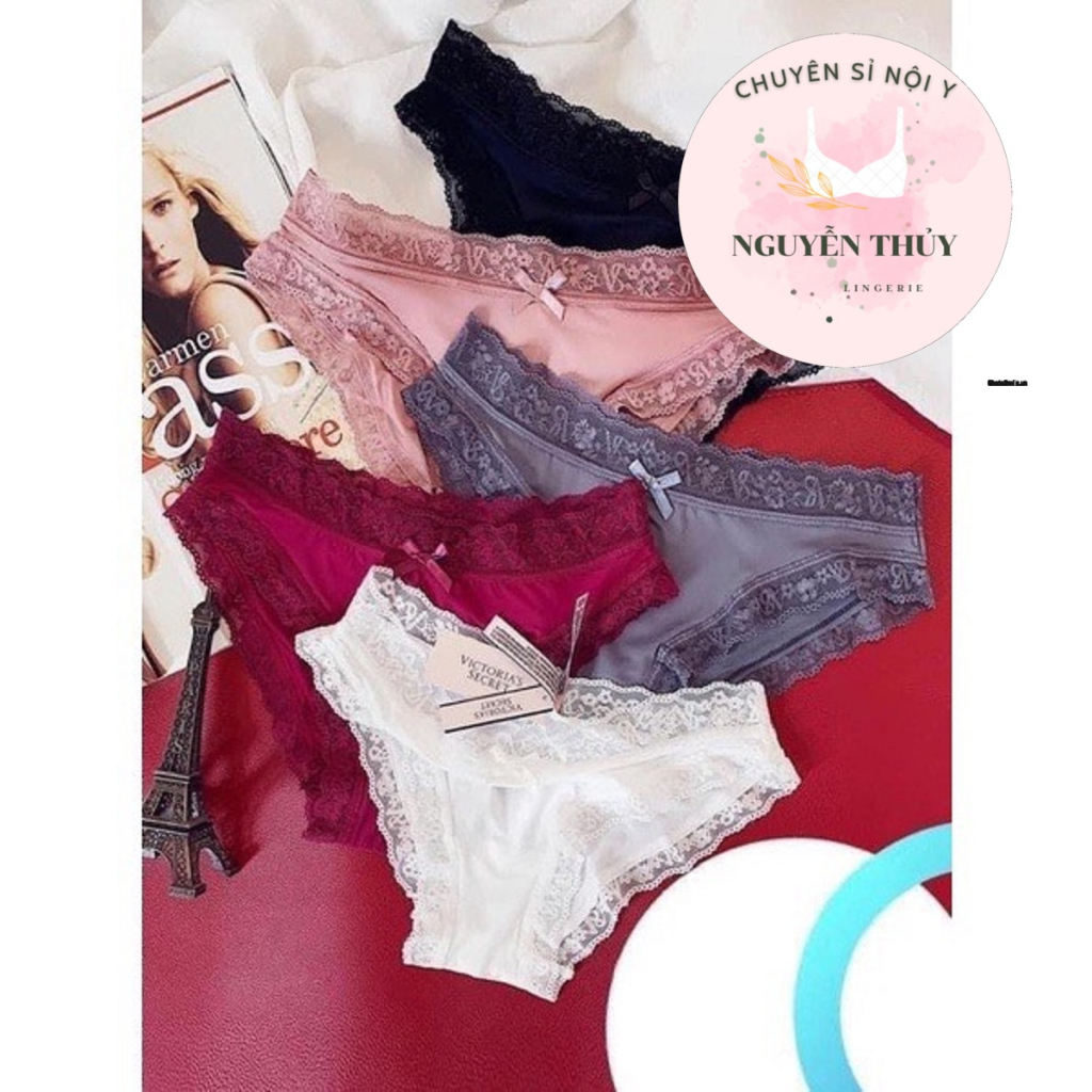 Set 10 Quần Lót Nữ Thun Lạnh Victoria Se.cret Ren Su Cao Cấp Mềm Mại Kháng Khuẩn Sexy Gợi Cảm-Nguyễn Thủy shop