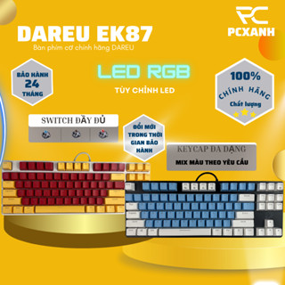 Bàn phím cơ gaming có dây máy tính Dareu EK87 Multi LED red brown blue switch Dareu-Hàng chính hãng bảo hành 24 tháng