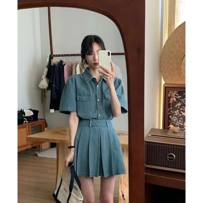 Set váy bò chuẩn Hàn [Hàng sẵn]