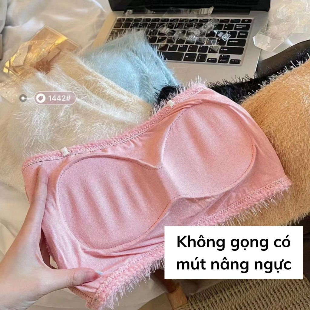 Áo ống croptop - Áo ống bra quây cup lông xù mịn màn mút mỏng (tặng kèm dây trong) Cavera B1442