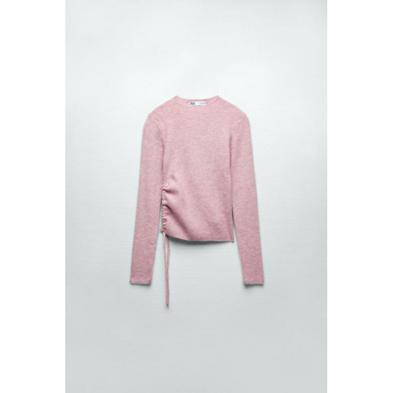 ZARA AUTHENTIC ( Có ảnh thật ) Áo lên tay dài khoét eo Zara màu hồng tím size S