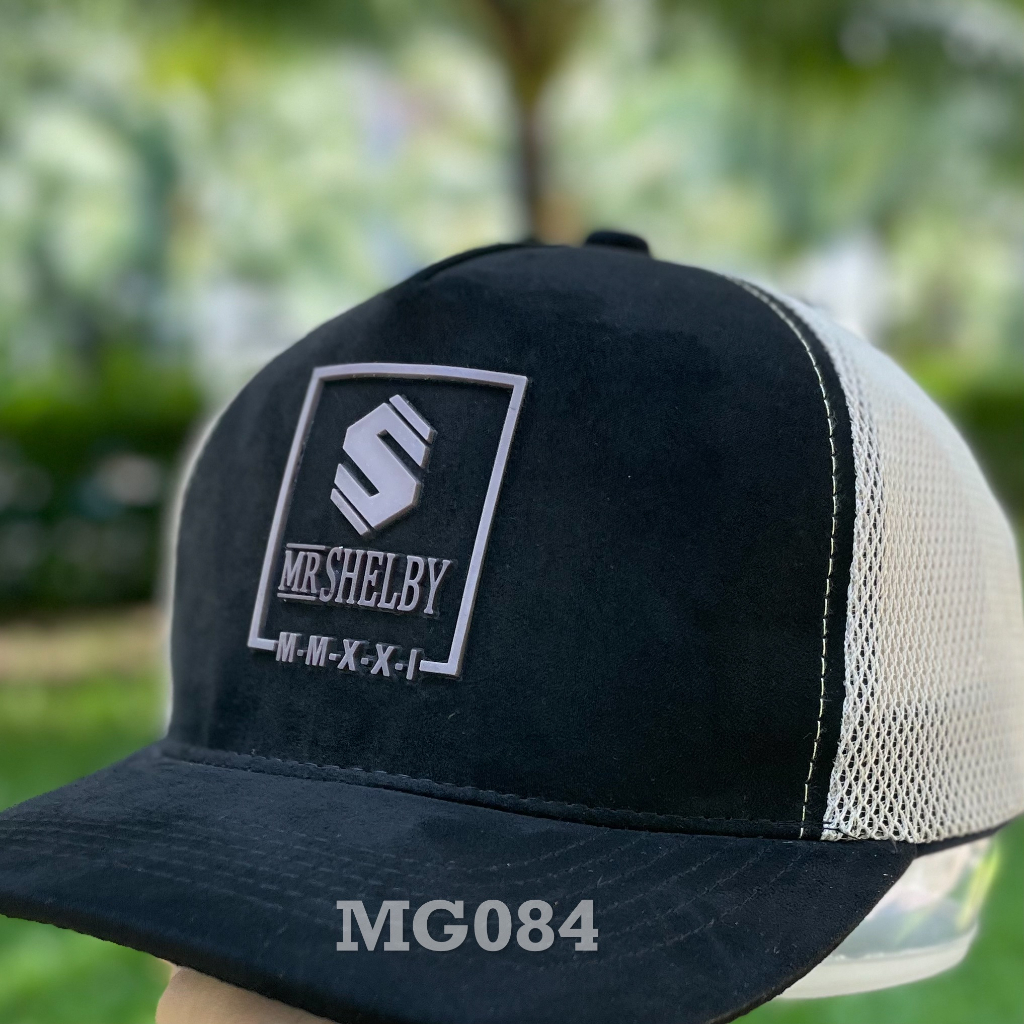 Nón kết đẹp Mũ lưỡi trai lưới Mesh Cap Unisex thoáng khí màu đen chất kaki cotton nhung logoS MR SHELBY MG084