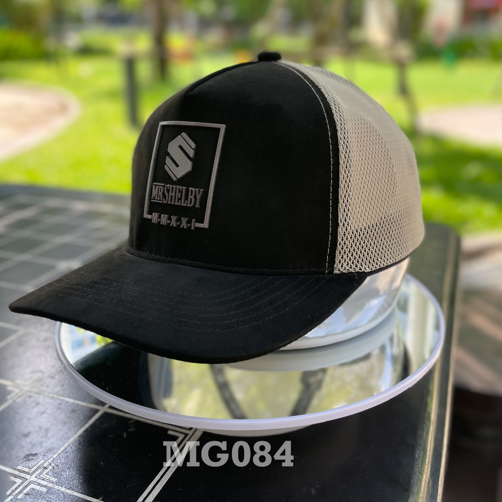 Nón kết đẹp Mũ lưỡi trai lưới Mesh Cap Unisex thoáng khí màu đen chất kaki cotton nhung logoS MR SHELBY MG084