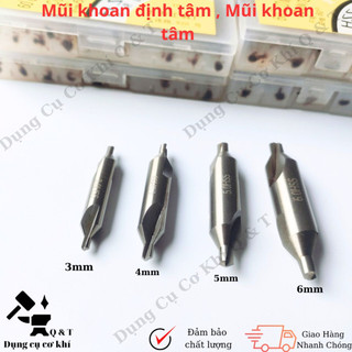 Mũi khoan định tâm bộ 4 mũi từ 3mm tới 6mm thép hss