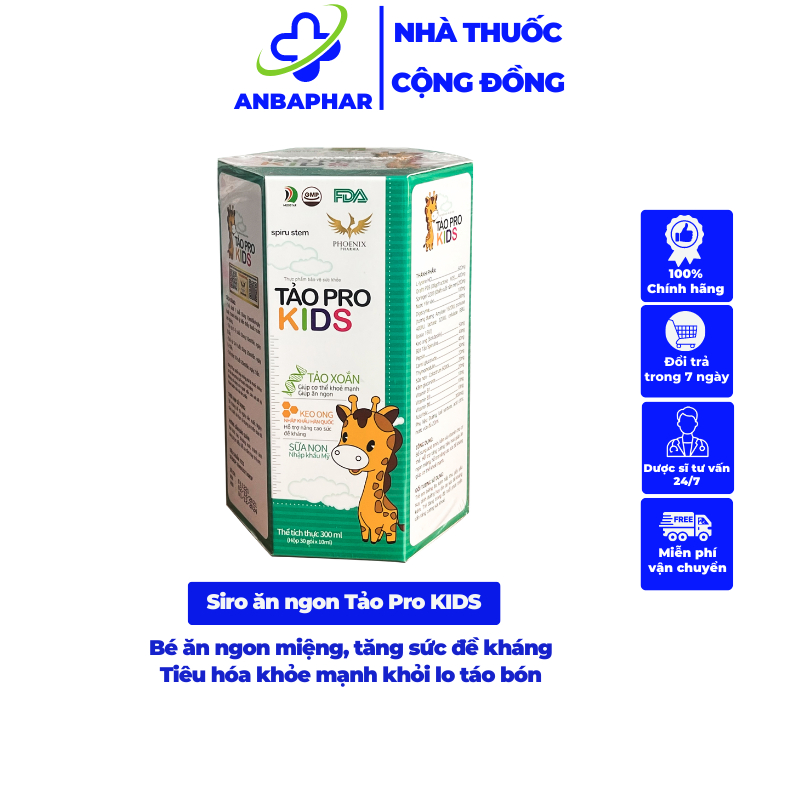 Combo 3 hộp Tảo pro kids - Giúp bé ăn ngon, tiêu hóa khỏe, hỗ trợ ngừa táo bón