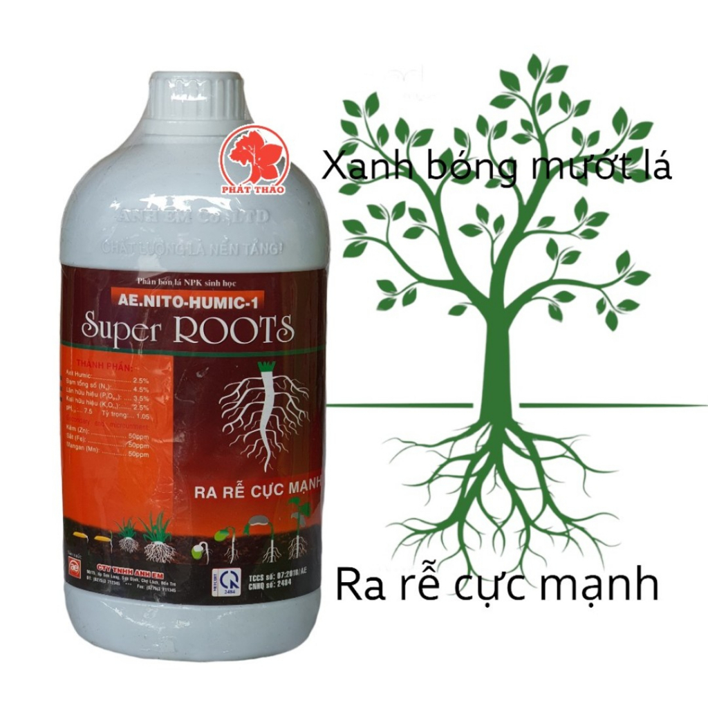 Super ROOTS AE.NITO-HUMIC-1 - Ra rễ cực mạnh - Lít, mập rễ, phát đọt