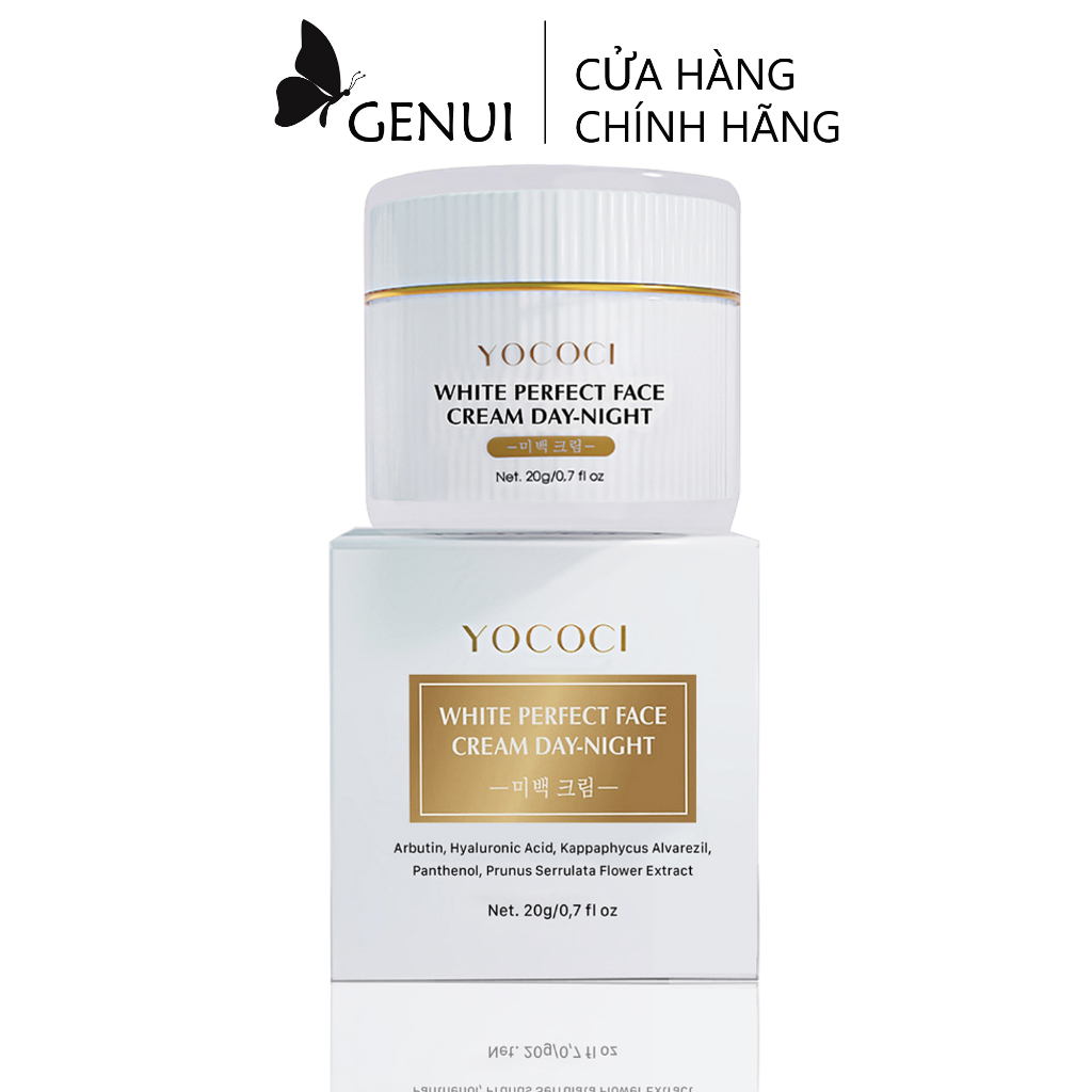 Kem Dưỡng Trắng Da Mặt YOCOCI Dưỡng Ẩm, Chống Lão Hóa,Se Khít Lỗ Chân Lông White Perfect Face Cream Day Night 20g