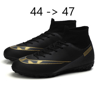 Giày Size Lớn Big Size Đá Banh Cổ Cao CR7 Đen Blcak Nam Giày Futsal Bóng Đá Nam Sân Cỏ Nhân Tạo Ngoại Cỡ 45 46 47 48