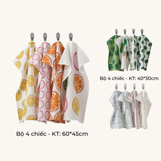Bộ 4 khăn lau bát đĩa, đồ dùng bếp Torvfly Inamaria IKEA