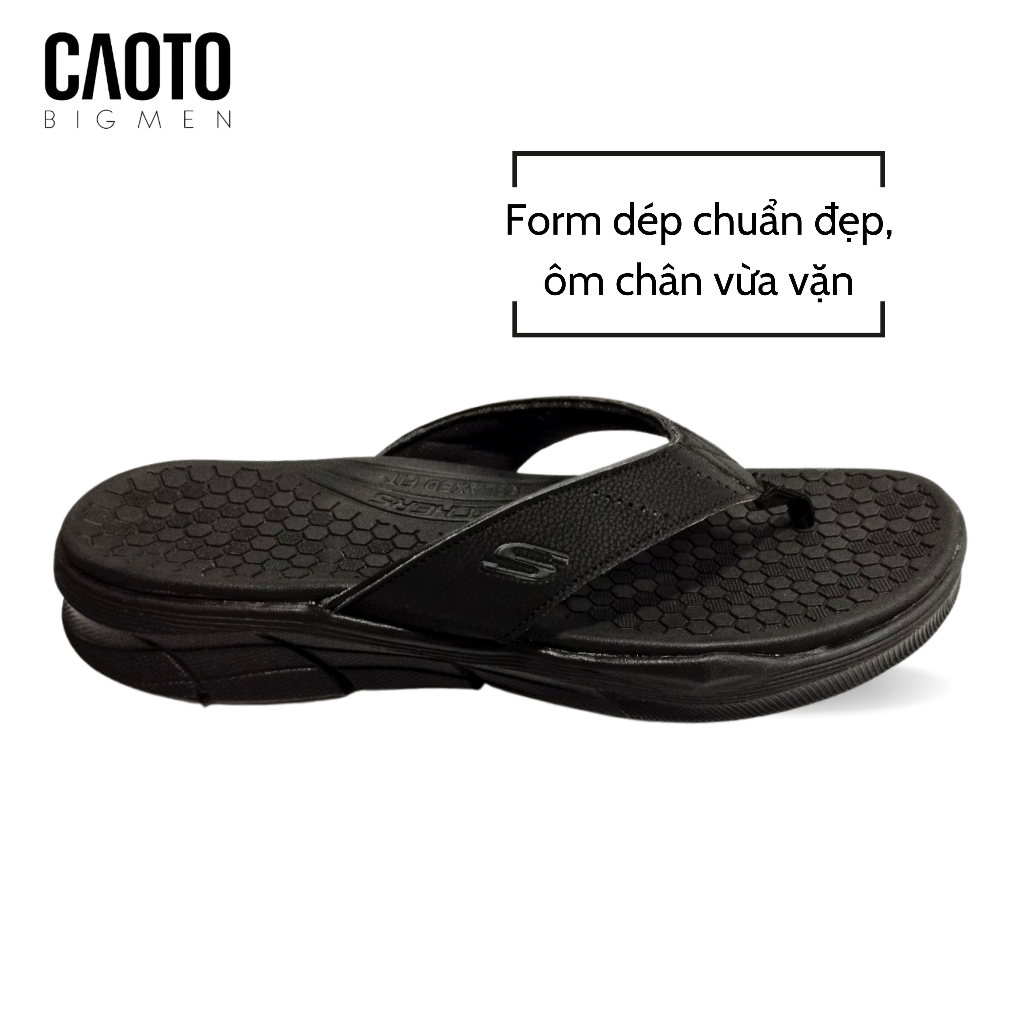 Dép Skechers Xỏ Đế Dày Màu Đen Big Size 45 46 47 48 - Dép Big Size Nam 45 46 47 48