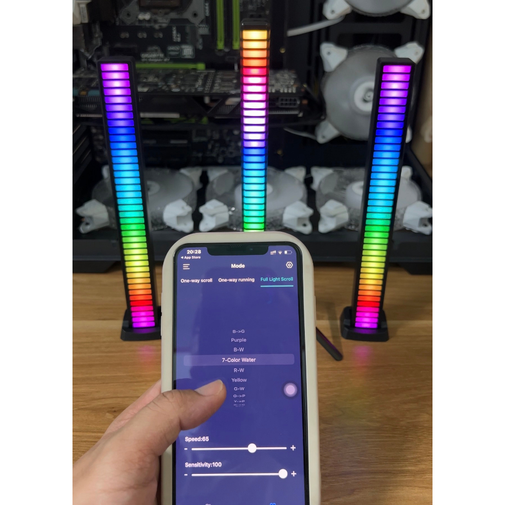 Thanh Đèn Led Music Bar 3D Nháy Theo Nhạc Chỉnh Màu Qua App Điện Thoại