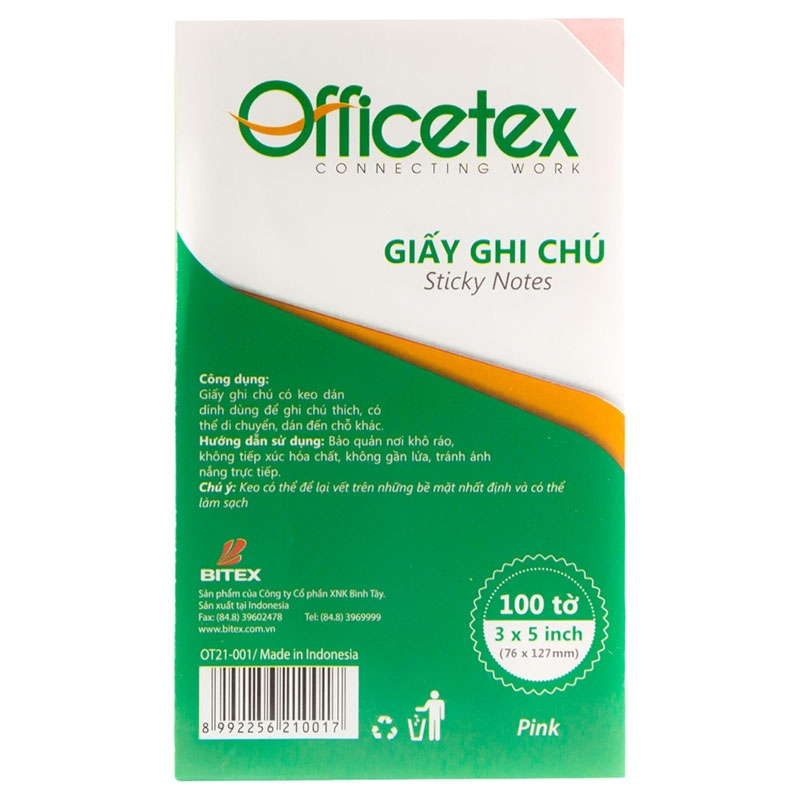 Giấy note Officetex 3x5 inch 100 tờ