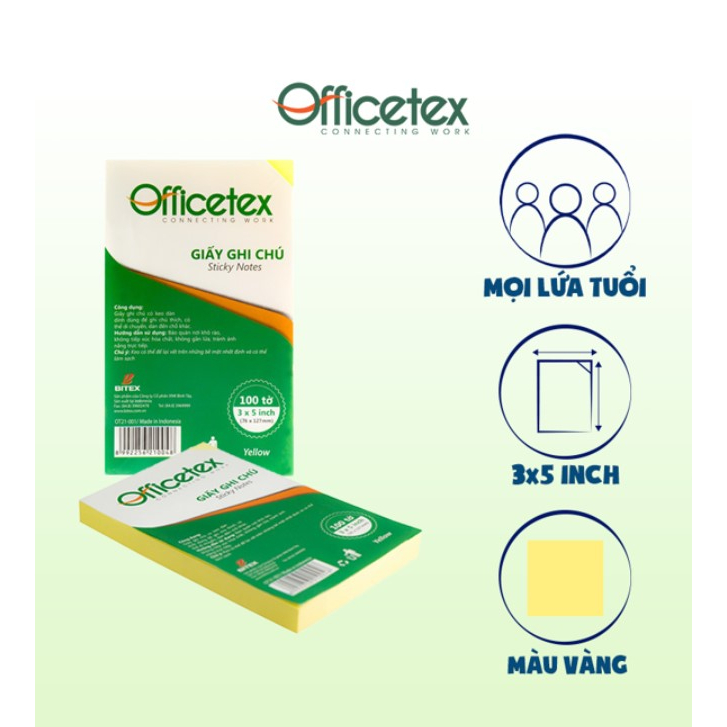 Giấy note Officetex 3x5 inch 100 tờ