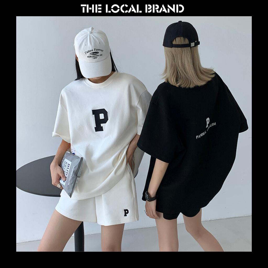 Set bộ Unisex Cotton Quần Áo Cộc (Quần short+Áo phông), Set Đồ Thể Thao Áo Thun Tay Ngắn Dáng Rộng Oversize Form rộng
