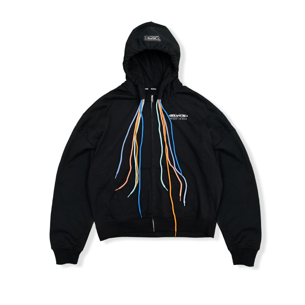 Áo khoác hoodie zip BLVCK Ready to war - Màu đen/ Chất liệu heavy cotton dày dặn