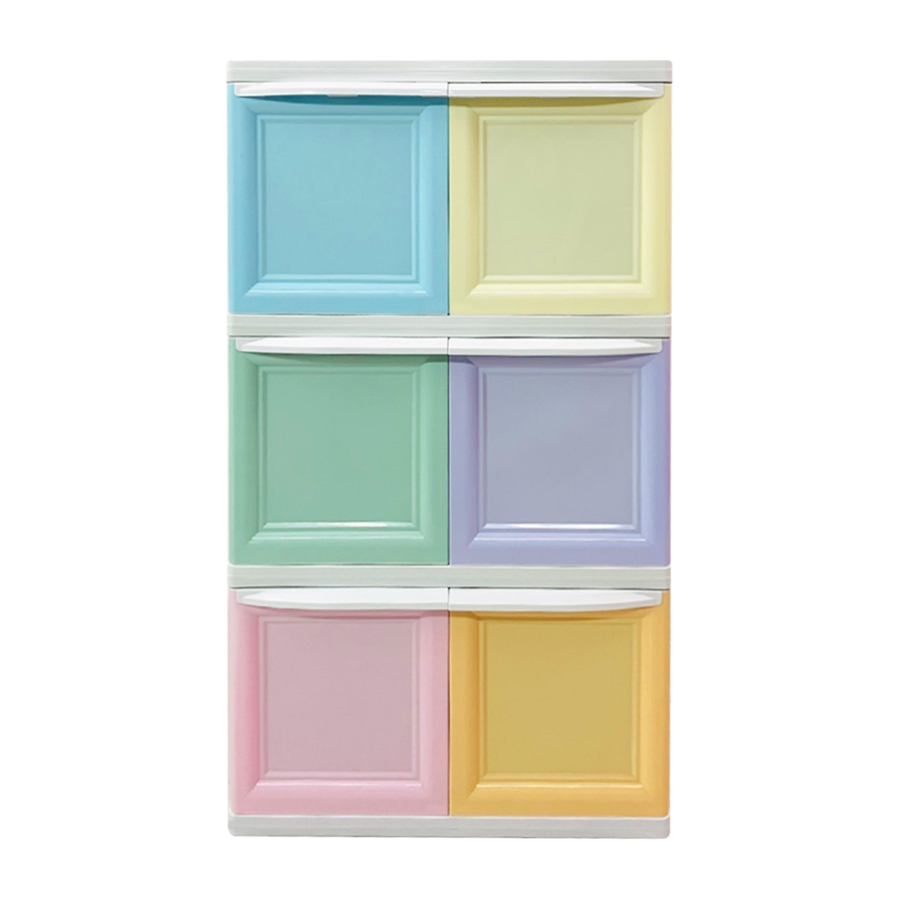 Homebase STACKO Tủ 3 tầng có cửa COLOR VID bằng nhựa PP Thái Lan 70X50X121CM màu pastel