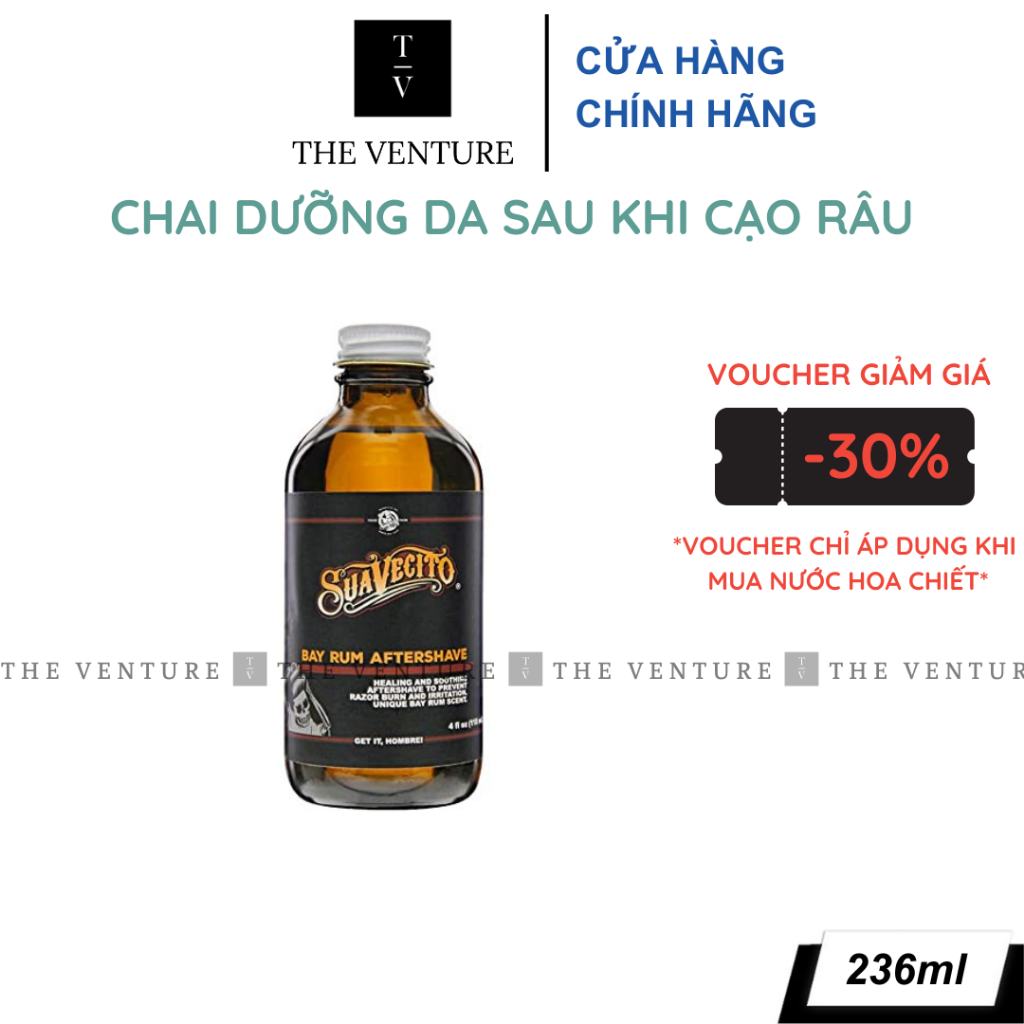 Dầu Dưỡng Da Sau Khi Cạo Râu Suavecito Bay Rum Aftershave Chính Hãng - 113ml