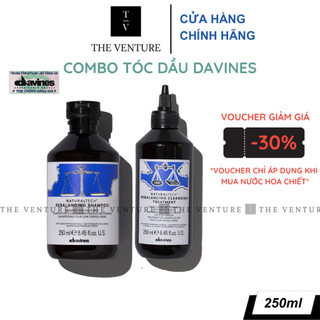 Combo Dầu Gội Cân Bằng Dầu Davines Naturaltech Rebalancing Shampoo và Davines Rebalancing Cleansing Treatment