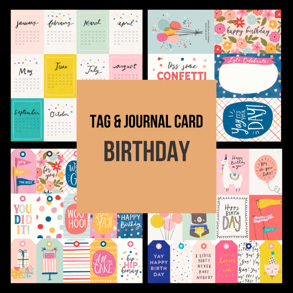Tag / Journal card trang trí chủ đề SINH NHẬT dùng làm album ảnh, khung hình nổi 3D, thiệp handmade