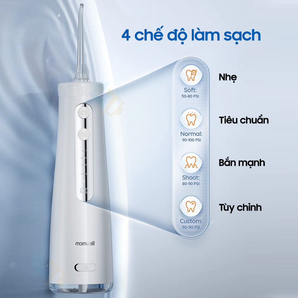 Máy Tăm Nước Mornwell F32 - Màn Hình Led - Công Nghệ Siêu Âm - Pin 2500mAh