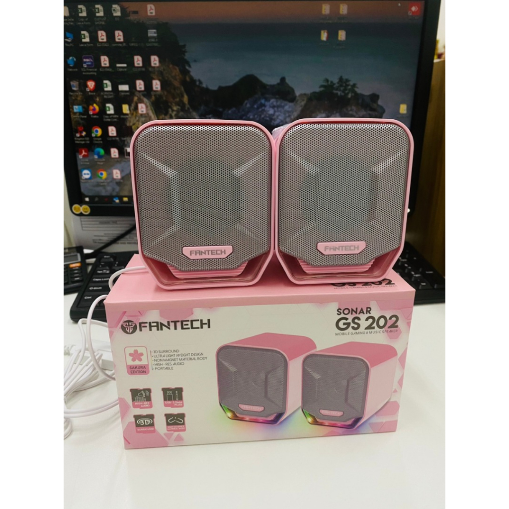 Loa Vi Tính Gaming Siêu Gọn Nhẹ Fantech GS202 SONAR LED RGB Đẹp Mắt