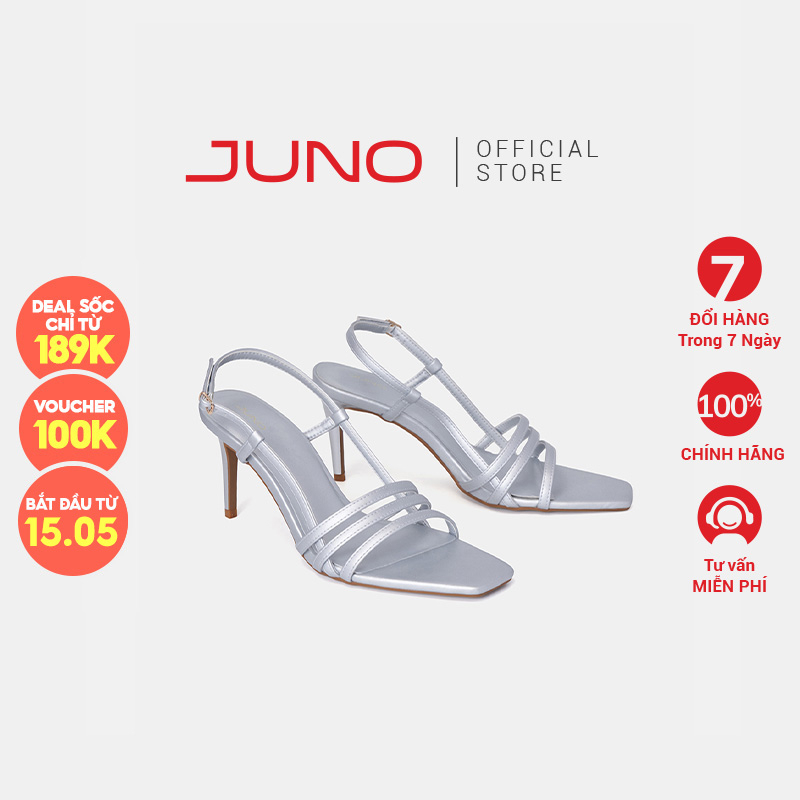 Giày Sandal Nữ 9cm Thời Trang JUNO 3 Dây Mảnh Quai Ngang SD09111