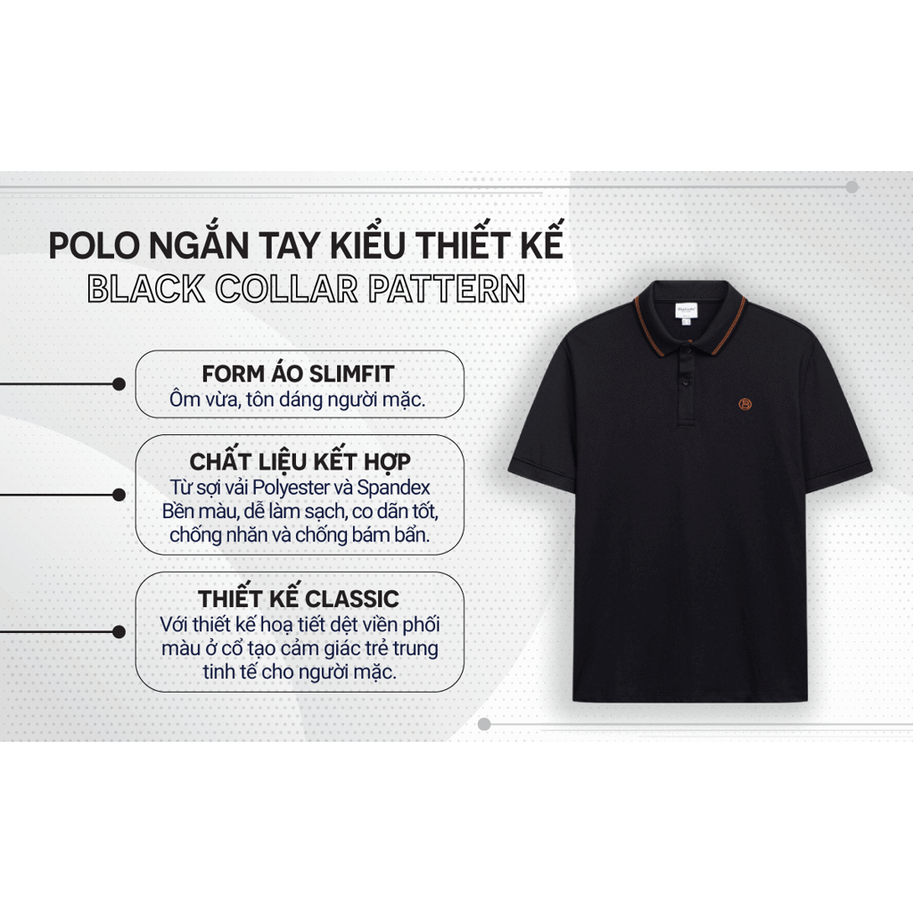 Áo polo nam Biluxury 7APCT023 form slimfit ôm vừa tôn dáng phối họa tiết line trẻ trung năng động