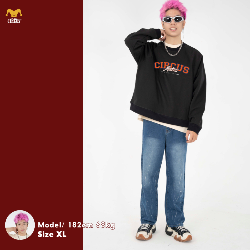 Áo Sweater form rộng Boxy unisex Local Brand Circus chất nỉ bông cotton cao cấp dày dặn, đứng form – Mã Basic N10