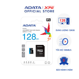 Thẻ nhớ adata microsdhc dung lượng 128gb – class 10, u1, v10, a1 - có adapter chuyển sd