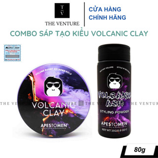 Combo Sáp Vuốt Tóc Nam Apestomen Volcanic Clay và Bột Tạo Phồng Tóc Volcanic Ash Styling Powder Chính Hãng - 25 Gram