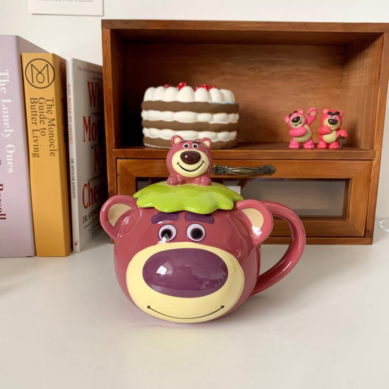 Ly/ cốc/ tách gấu dâu LOTSO nắp gấu chuối xinh uống nước, trà, sữa, quà tặng, tiện lợi cho dân văn phòng, học sinh