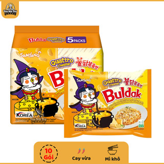 10 Gói mì khô gà cay Samyang vị phô mai Quattro Cheese