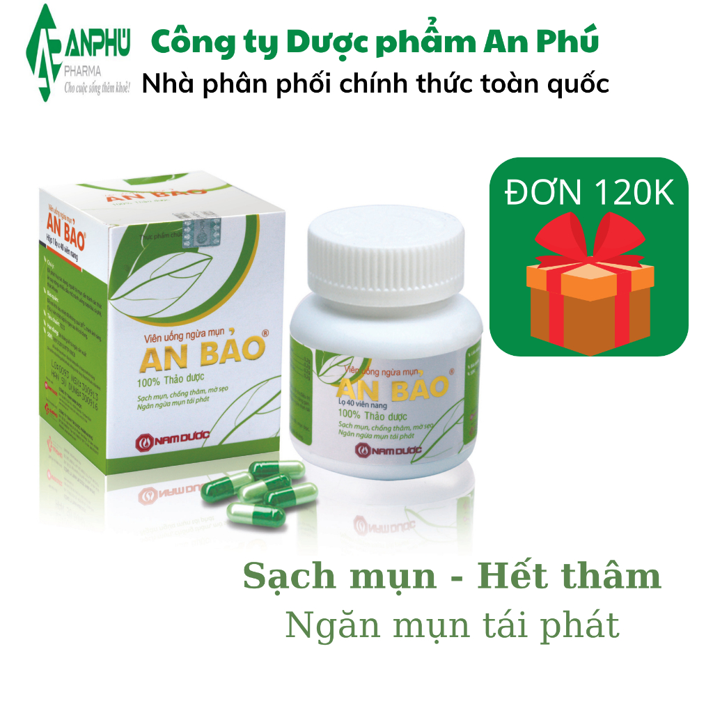 Viên uống ngừa mụn An Bảo 30 viên - Sạch mụn, Hết thâm & sẹo, Ngăn ngừa mụn tái phát trở lại