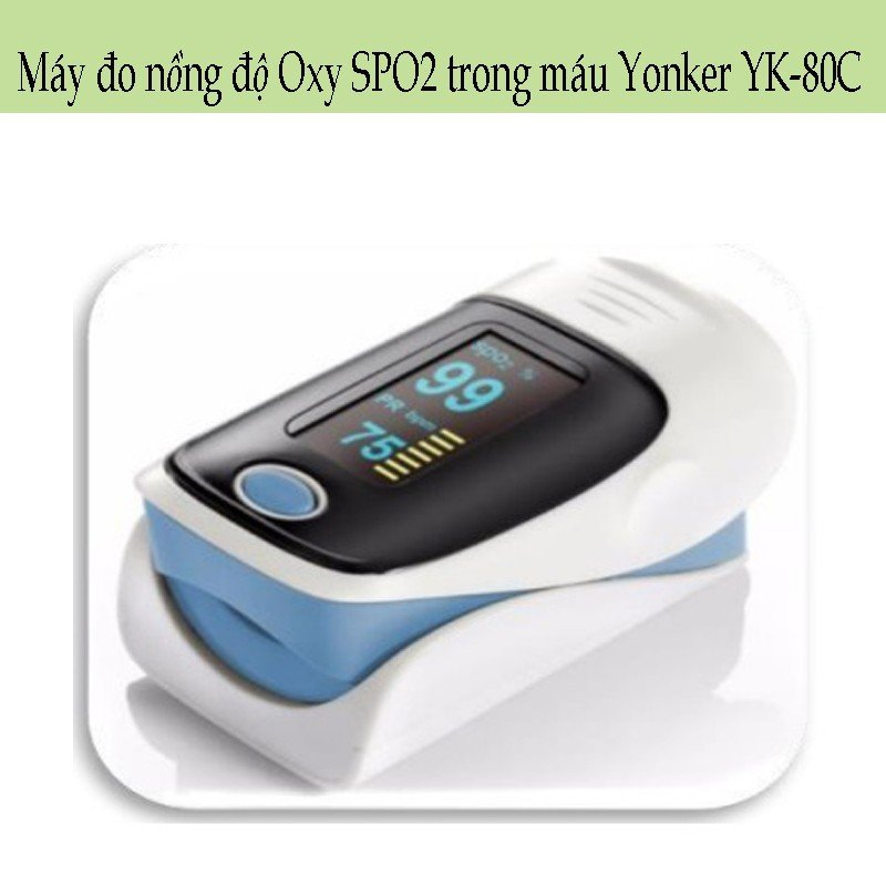 Máy đo nồng độ Oxy SPO2 trong máu Yonker YK-80C - Nhịp tim kẹp ngón chính hãng đo chính xác, có bảo hành