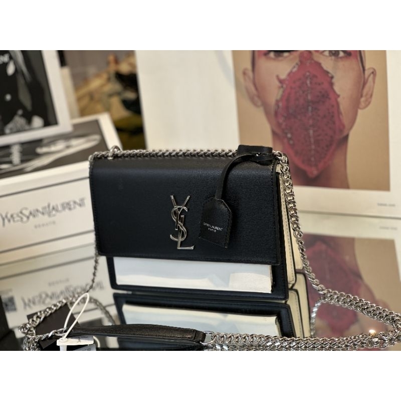 Túi xách nữ đẹp SUNSET sz22cm  bản mick màu đen và trắng đeo vai xinh dã man fullbox 2 lớp cực xịn