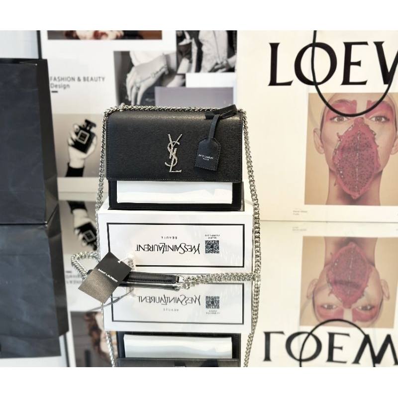 Túi xách nữ đẹp SUNSET sz22cm  bản mick màu đen và trắng đeo vai xinh dã man fullbox 2 lớp cực xịn