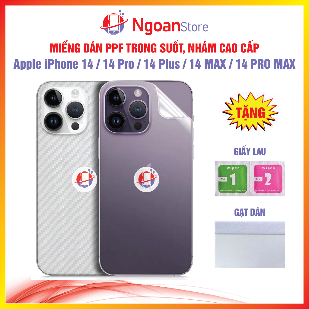 Miếng dán PPF cho điện thoại Apple iPhone 14 / 14 Plus / 14 Pro / 14 Max / 14 Pro Max - Ngoan Store