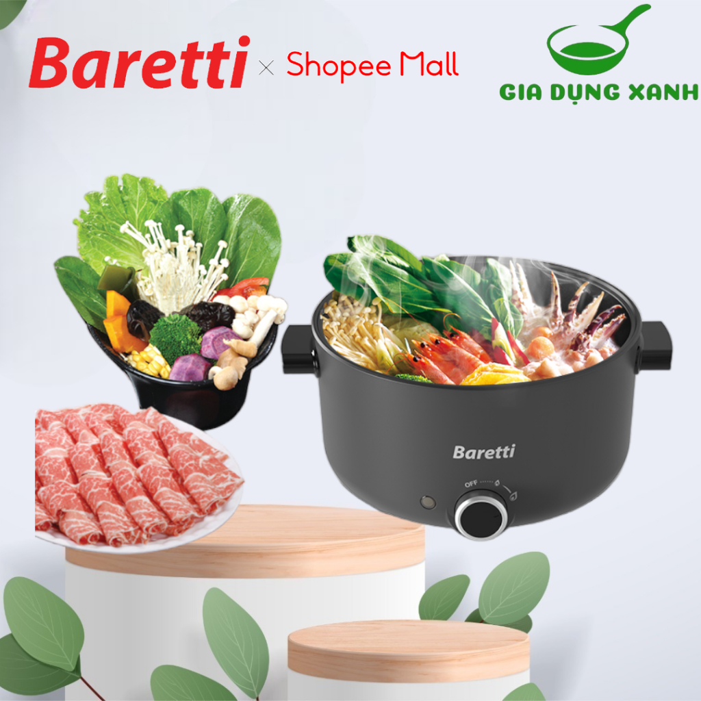 Nồi lẩu điện đa năng 3L Baretti BRD452 bảo hành 12 tháng chính hãng