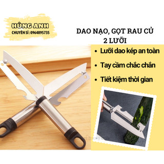 Dao nạo, gọt rau củ 2 lưỡi inox ha203