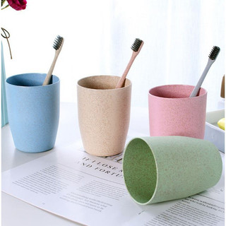 Cốc nhựa lúa mạch tròn chịu nhiệt an toàn dùng uống nước, đánh răng, pha cafe, uống trà, đựng bút đa năng